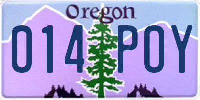 OR license plate 014POY