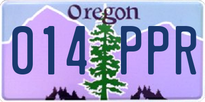 OR license plate 014PPR