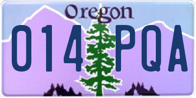 OR license plate 014PQA