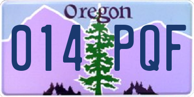 OR license plate 014PQF