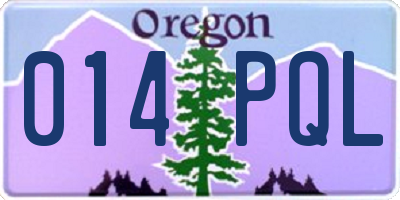 OR license plate 014PQL