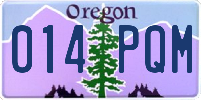 OR license plate 014PQM