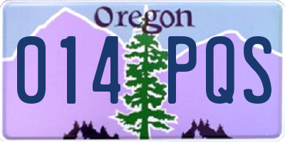 OR license plate 014PQS