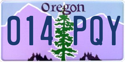 OR license plate 014PQY
