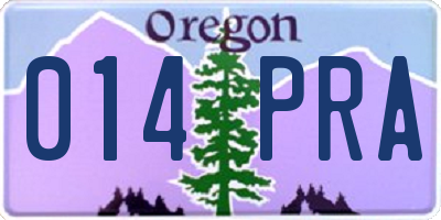 OR license plate 014PRA