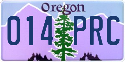 OR license plate 014PRC