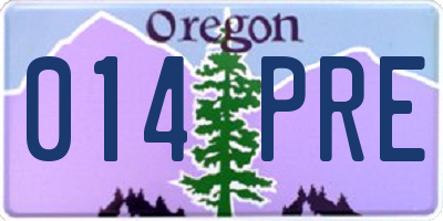 OR license plate 014PRE