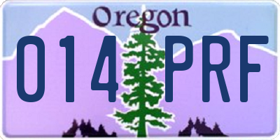 OR license plate 014PRF