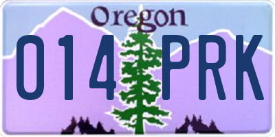 OR license plate 014PRK