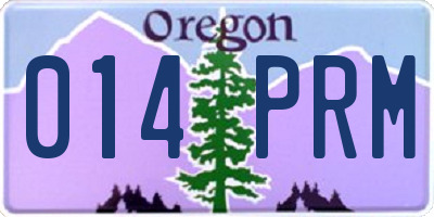 OR license plate 014PRM