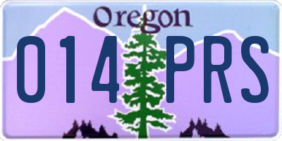 OR license plate 014PRS