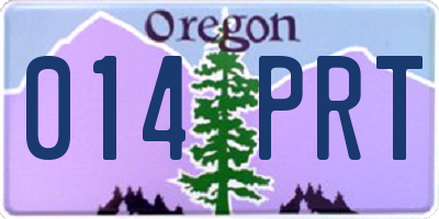 OR license plate 014PRT
