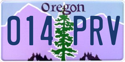 OR license plate 014PRV