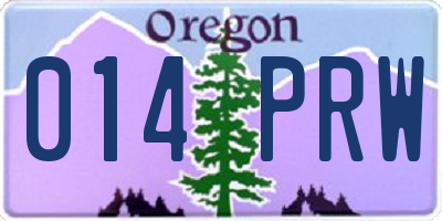 OR license plate 014PRW