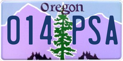 OR license plate 014PSA