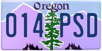 OR license plate 014PSD