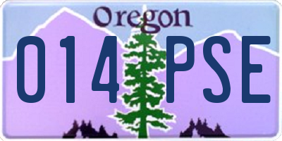OR license plate 014PSE