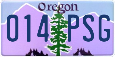 OR license plate 014PSG