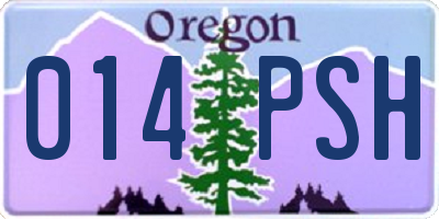 OR license plate 014PSH
