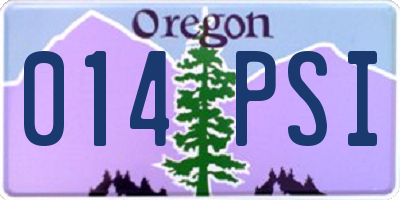 OR license plate 014PSI