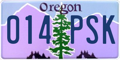OR license plate 014PSK