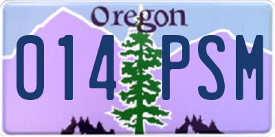 OR license plate 014PSM