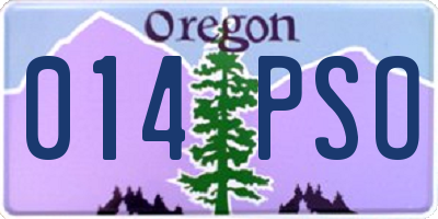 OR license plate 014PSO