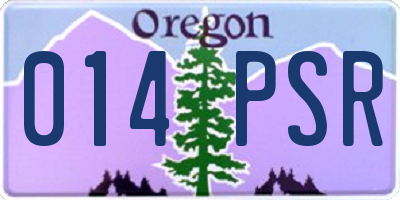 OR license plate 014PSR