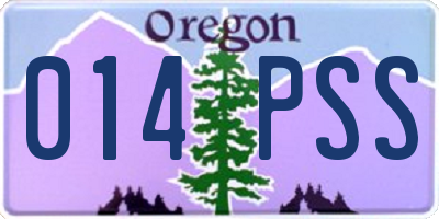 OR license plate 014PSS