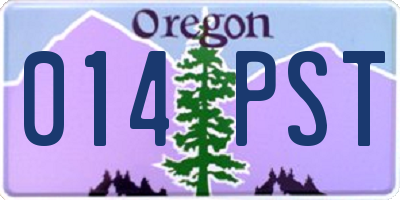 OR license plate 014PST