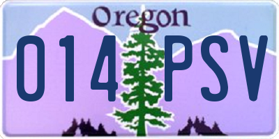 OR license plate 014PSV
