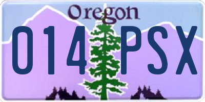 OR license plate 014PSX