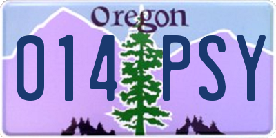OR license plate 014PSY