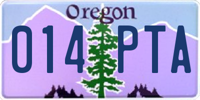 OR license plate 014PTA