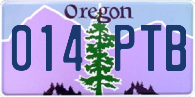 OR license plate 014PTB