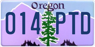 OR license plate 014PTD