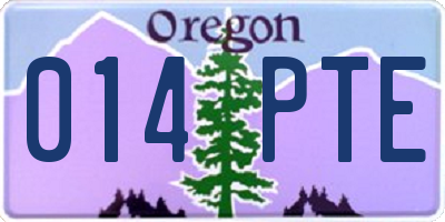 OR license plate 014PTE