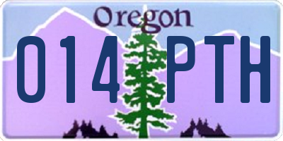 OR license plate 014PTH