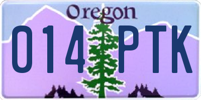 OR license plate 014PTK