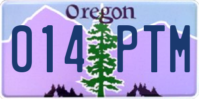 OR license plate 014PTM