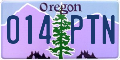 OR license plate 014PTN