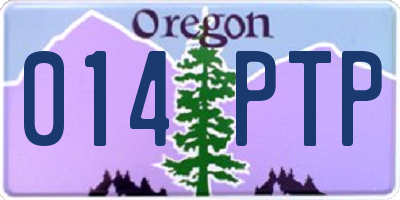 OR license plate 014PTP
