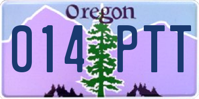 OR license plate 014PTT