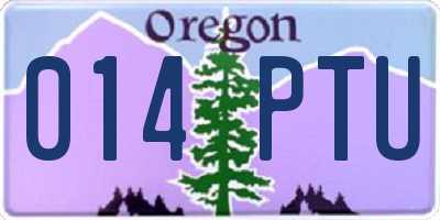 OR license plate 014PTU
