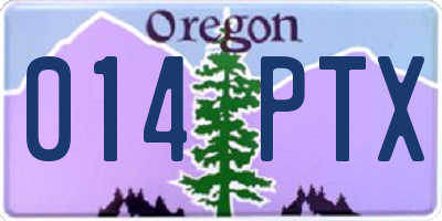 OR license plate 014PTX
