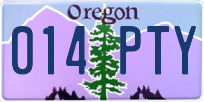 OR license plate 014PTY