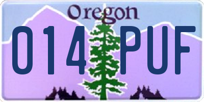 OR license plate 014PUF