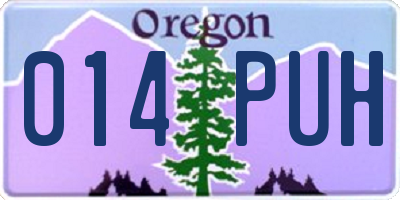 OR license plate 014PUH