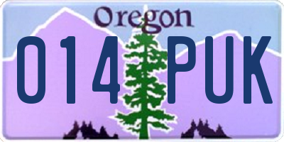 OR license plate 014PUK