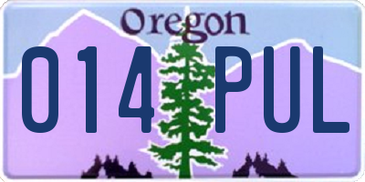 OR license plate 014PUL